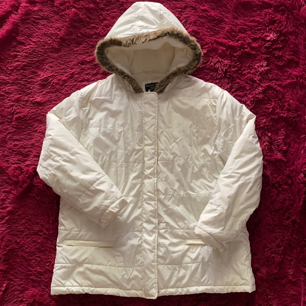 Cream Parka puffer coat